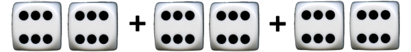 3 sets of double six dice rolls